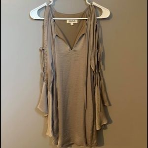 Grey bell sleeve dress